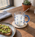 Blue Bubble Wavy Glass Mug