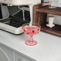 Pink Strawberry Stemmed Dessert Glass Bowl