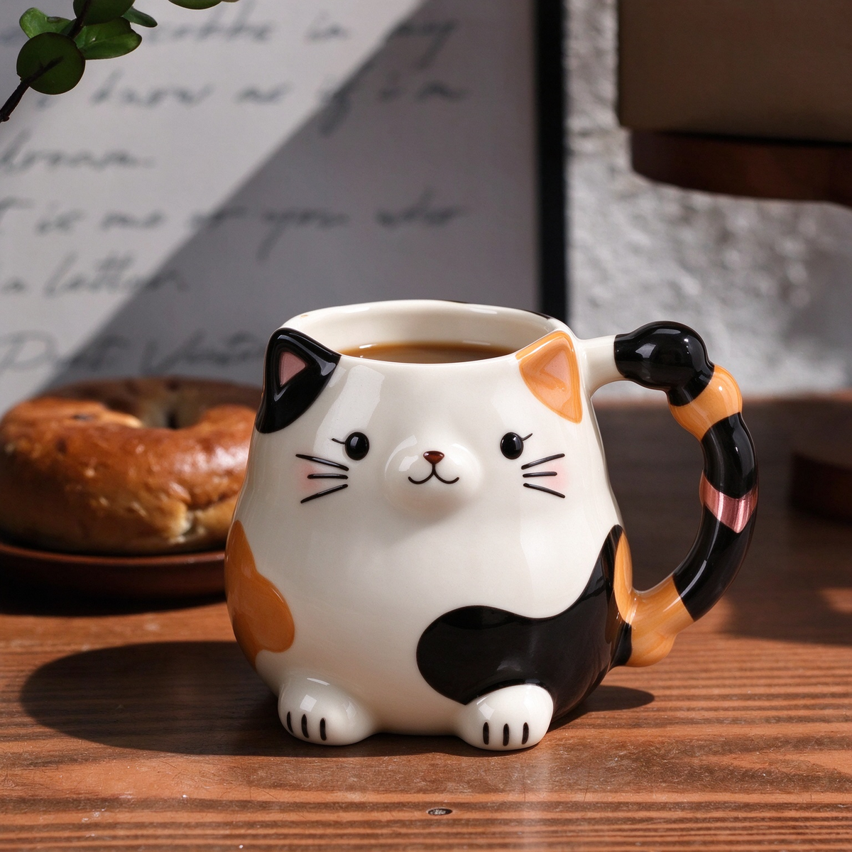 3D Calico Cat Ceramic Mug