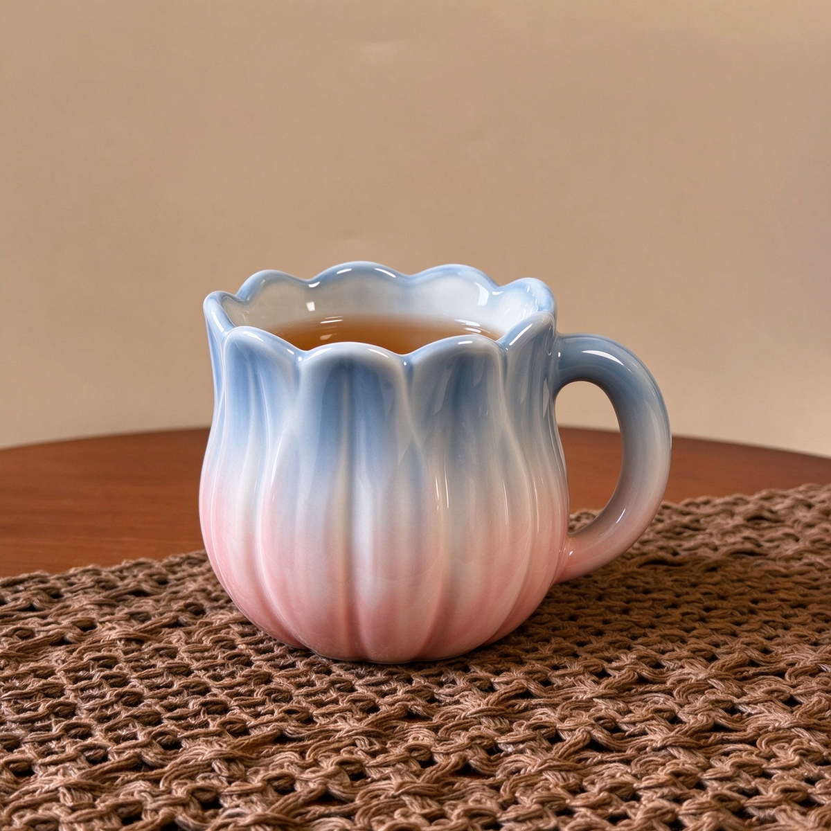 Gradient Tulip Ceramic Mug Pink And Blue