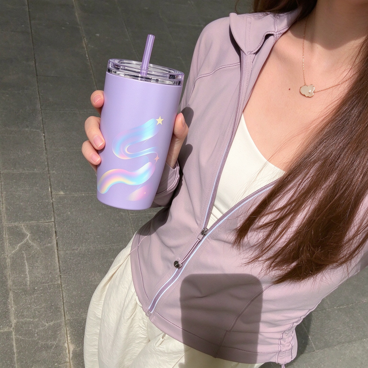 Purple Rainbow Star Insulated Tumbler