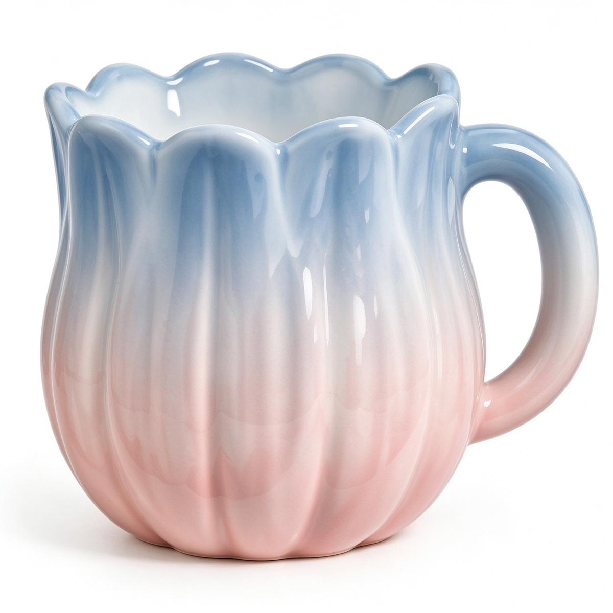 Gradient Tulip Ceramic Mug Pink And Blue