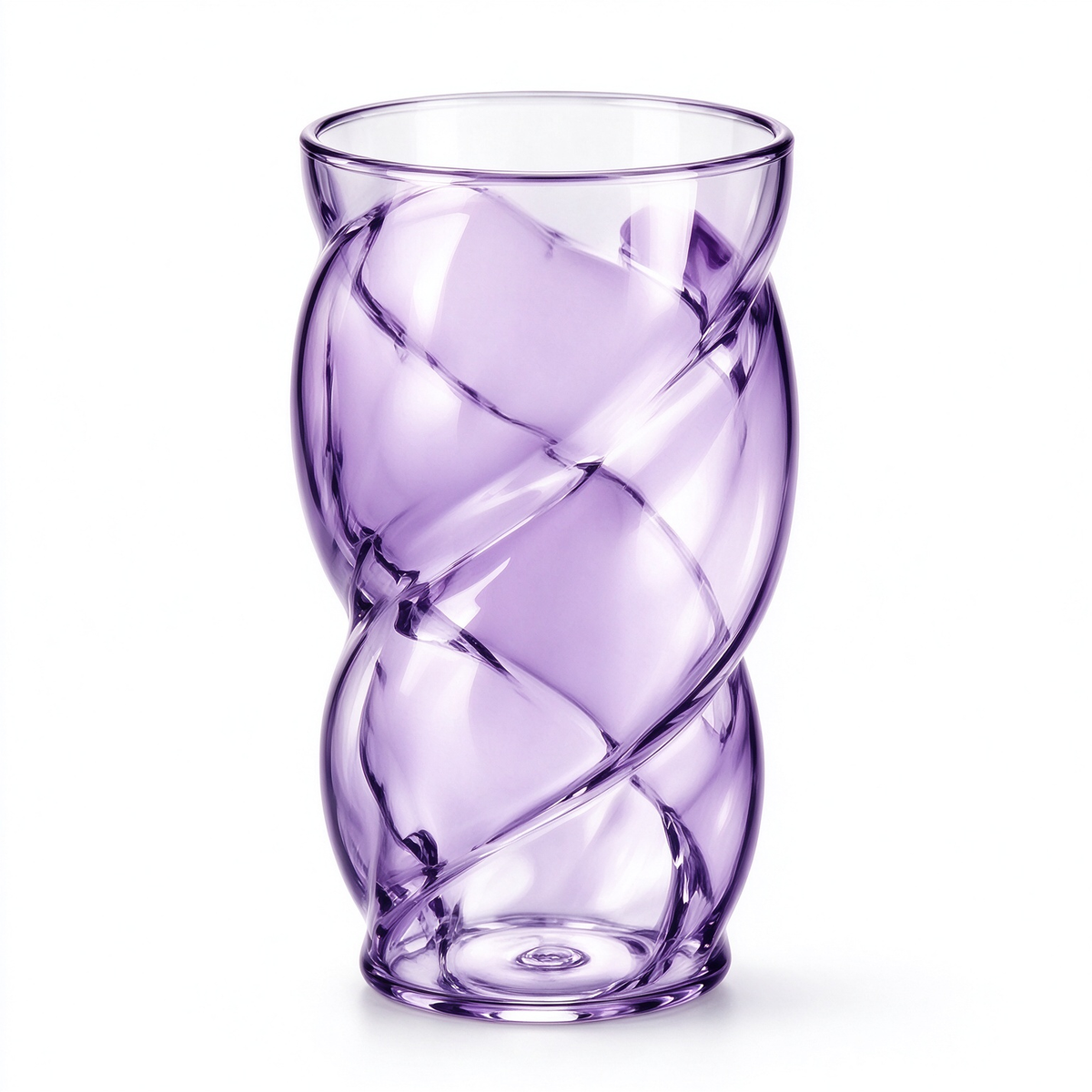 Purple Twisted Swirl Glass Cup
